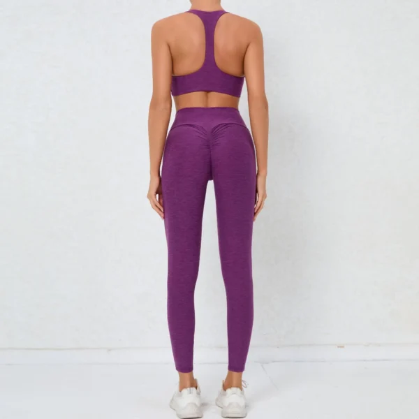 2 Pieces Gym Sports Suit Fitness Suit with Pocket Yoga Training Clothes Yoga Set Sexy Sports Leggings Set Women's Push Up Suit