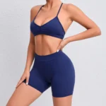 Gym Clothing Sports Suit Women Set 2 Pieces Gym Suit Training Bra Yoga Running Suit Women High Waist Leggings Cycling Shorts