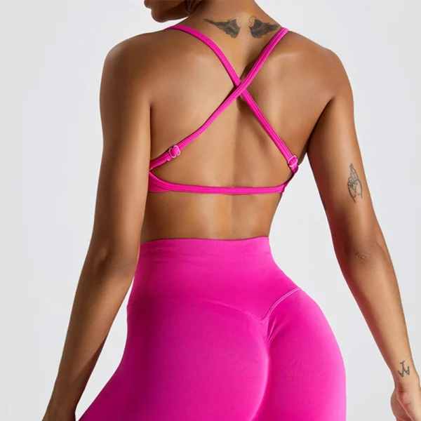 Gym Sports Top Sexy Push Up Bra Seamless Soft Cross Back Women Underwear Fitness Bra Tights Yoga Vest High Strength Shockproof