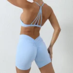 Gym Clothing Sports Suit Women Set 2 Pieces Gym Suit Training Bra Yoga Running Suit Women High Waist Leggings Cycling Shorts